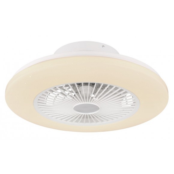 Globo 03628 LED Deckenleuchte mit Ventilator Travo 1x30W | 1700lm | 3000-6500K - dimmbar, Fernbedienung, Nachtmodus, weiß