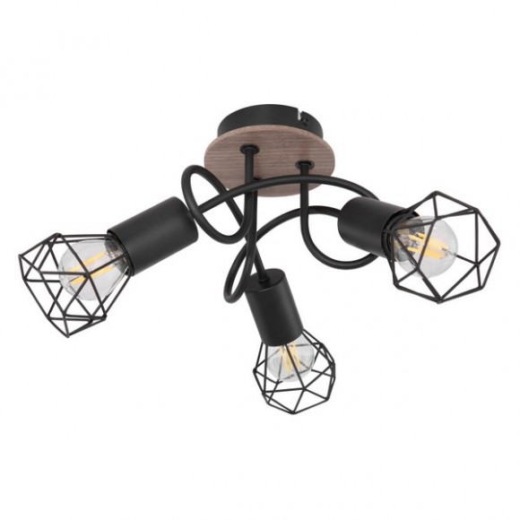 Globo 54802S-3DH Deckenleuchte Xara I 3x40W | E14 - schwarz, braun