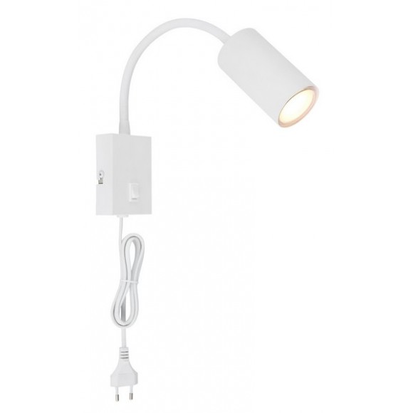 Globo 57911WW Wandleuchte Robby 1x25W | GU10 - Schalter am Körper, flexibler Arm, weiß