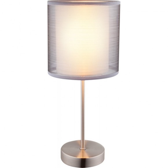 Globo 15190T Tischleuchte Theo 1x40W | E14 - grau, matt, Nickel