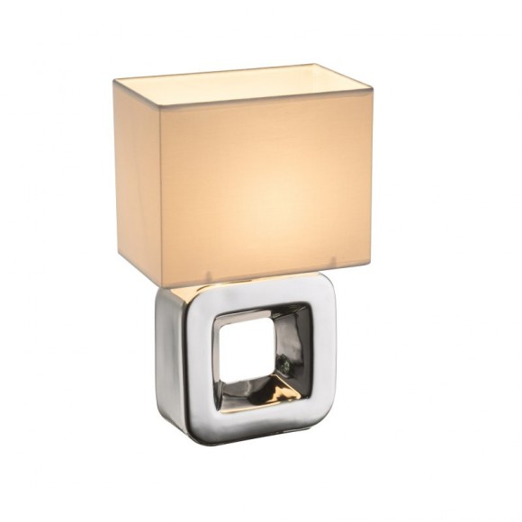 Globo 21602 Tischlampe Kilauea 1x40W | E14 - chrom, weiß