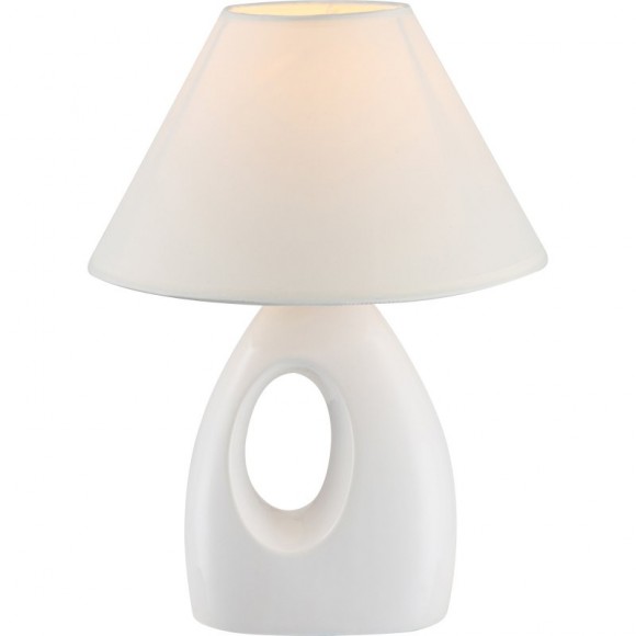 Globo 21670 Tischleuchte Sonja 1x40W | E14 - weiß, Körperschalter