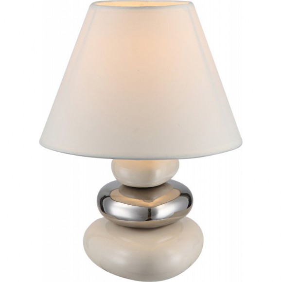 Globo 21686 Tischleuchte Travis 1x40W | E14 - chrom, beige