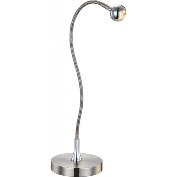 Globo 24109 LED Tischleuchte Serpent 1x3W | 150L | 3000K - flexibler Arm, matt Nickel, Schalter an dem Körper