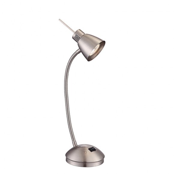 Globo 2474L Tischlampe Nuova 1x3W | GU10 LED | 165L | 3000K - inklusive Leuchtmittel, Schwanenhals, matt, Nickel