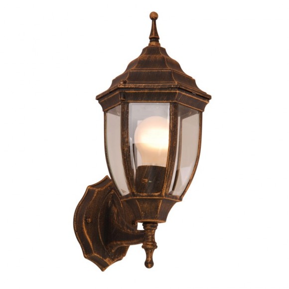 Globo 31710 Außenwandleuchte Nyx I 1x60W | E27 | IP44 - schwarz, gold