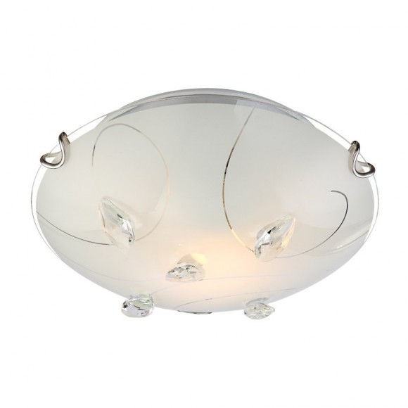 Globo 40414-1 Deckenleuchte Alivia 1x60W | E27 - Kristall, transparent, opal, Nickel matt