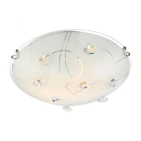 Globo 40414-2 Deckenleuchte Alivia 2x60W | E27 - Opal, matt Nickel