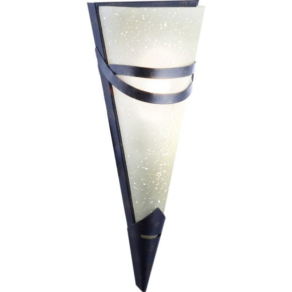 Globo 4413-1 Wandleuchte Rustica II 1x40W | E14 - Rost, satiniertes Glas