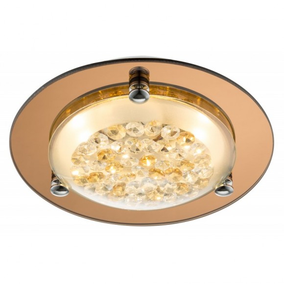 Globo 48247 LED Deckenleuchte Froo 1x12W | 1040lm | 3100K - chrom, satiniertes Glas, Kristall, transparent