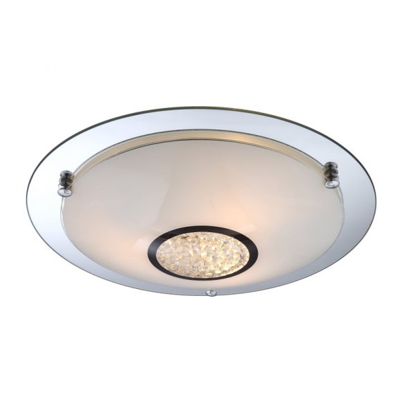 Globo 48339-3 Deckenleuchte Edera 3x60W | E27 - chrom, Opal, transparente Kristalle