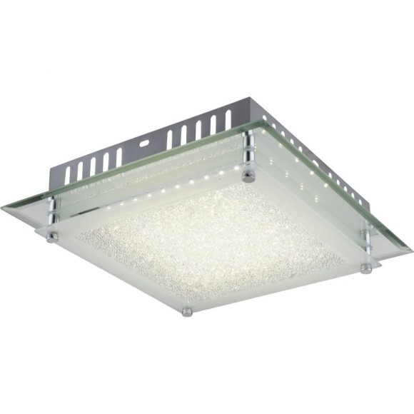 Globo 49357-12 LED Deckenleuchte Aisha 1x12W | 1010lm | 4000K - chrom, satiniertes Glas