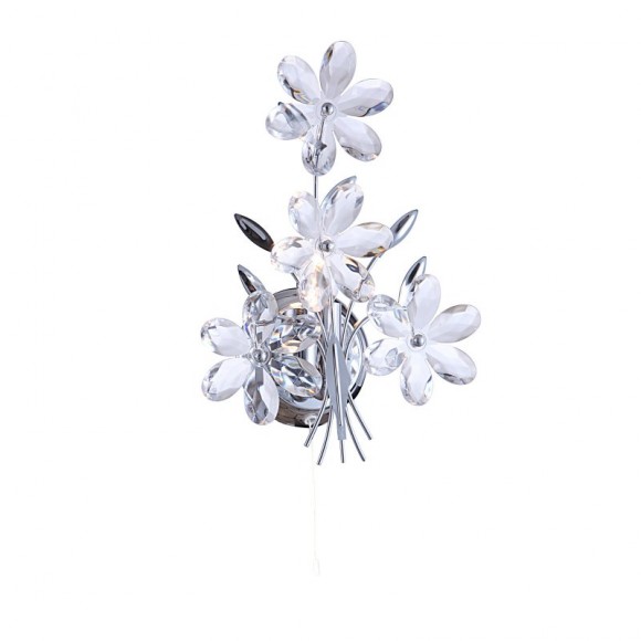 Globo 5137 Wandleuchte Juliana 1x40W | E14 - Zugschalter, Kristall, transparent