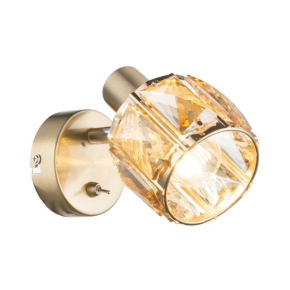Globo 54358-1 Wandleuchte Mero 1x40W | E14 - Schalter auf dem Körper, golden, amber