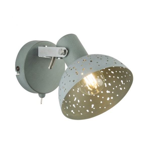Globo 54653-1 Wandleuchte Fabian 1x25W | E14 - Schalter auf dem Körper, grau