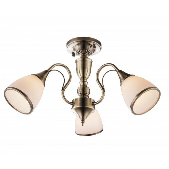 Globo 54706-3 Deckenleuchte Comodoro 3x60W | E14 - antike bronze, opal