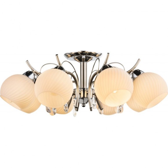 Globo 54711-8 Deckenleuchte Perdita 8x60W | E14 - Nickel, matt, opal