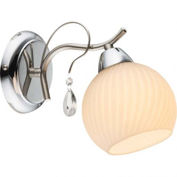 Globo 54711W Wand- und Spotleuchte Perdita 1x60W | E14 - Nickel, matt, opal