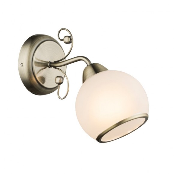 Globo 54713W Wand- und Spotleuchte Comodoro I 1x40W | E14 - Messing, opal