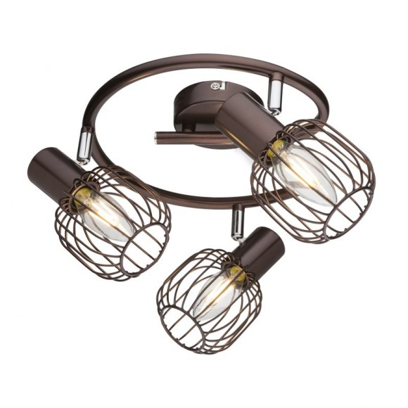 Globo 54801-3 Deckenleuchte Akin 3x40W | E14 - braun, bronze