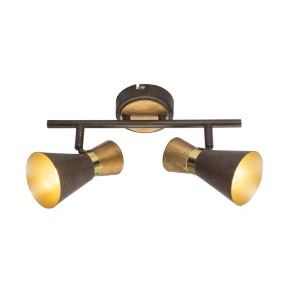 Globo 54808-2 Wand- oder Deckenleuchte Aeron 1x25W | E14 - Rost, gold