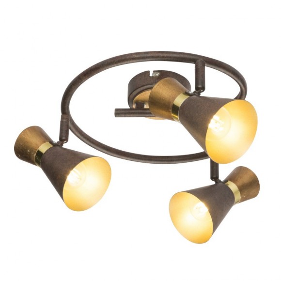 Globo 54808-3 Deckenleuchte Aeron 3x25W | E14 - Rost, gold