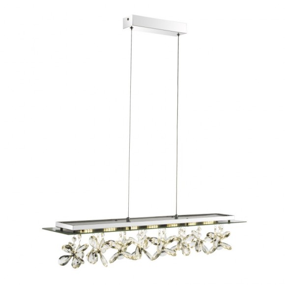 Globo 68404-24H LED Kronleuchter Chorillo 1x24W | 1700L | 3000-6000K - dimmbar, chrom, Kristall, transparent