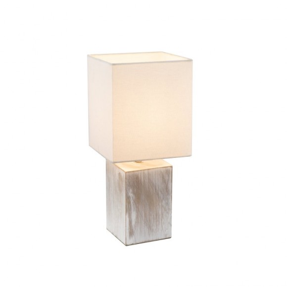 Globo 21699 Tischlampe Ilona 1x40W | E14 - Holz, weiß