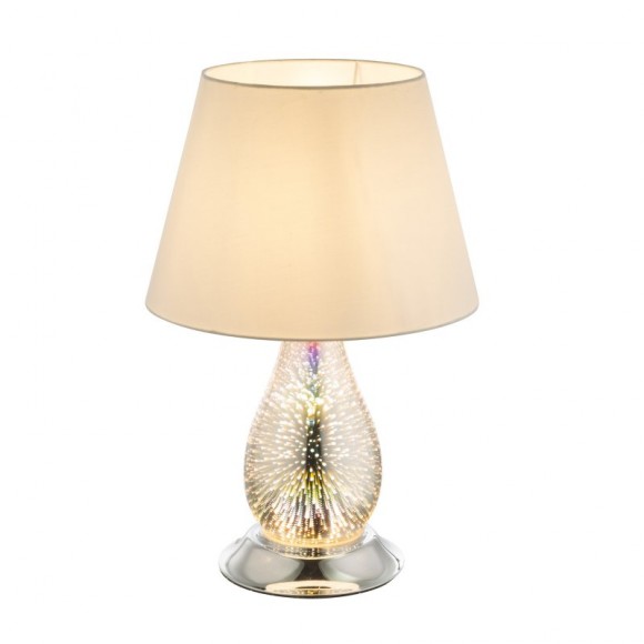 Globo 24132 Tischlampe Elias 1x60W | E27 - chrom, weiß