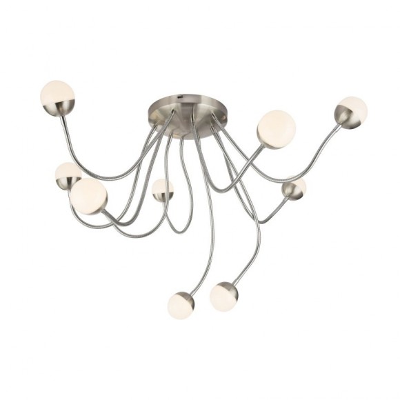 Globo 24134-10D LED Spotleuchte Roslin 10x5W | 4700lm | 3000K - dimmbar, flexibler Arm, Nickel, matt