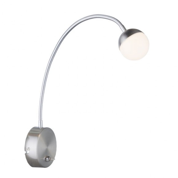Globo 24134W LED Wandleuchte Roslin 1x5W | 470lm | 3000K - flexibler Arm, Nickel, matt