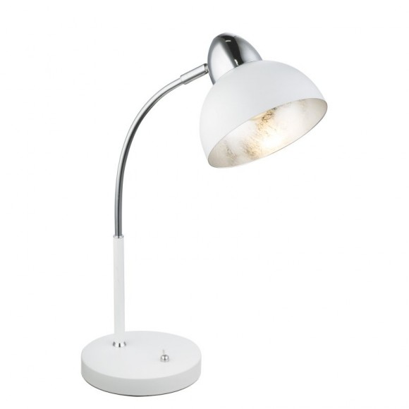 Globo 24703W Tischleuchte Anita 1x25W | E14 - chrom, weiß