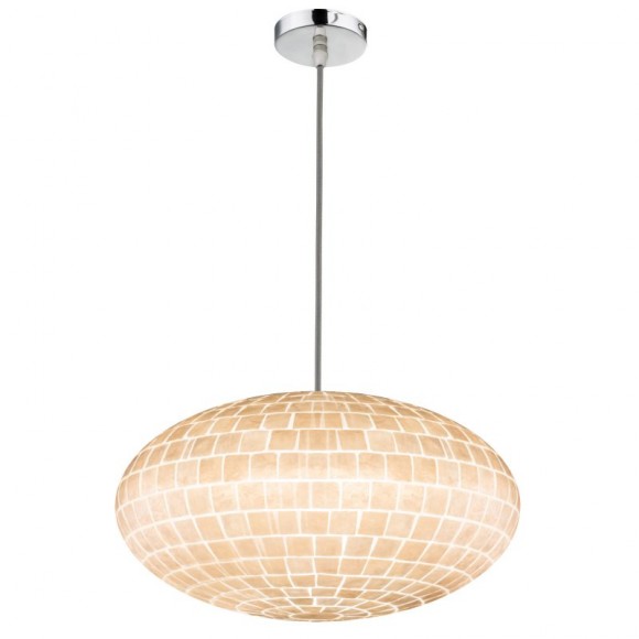 Globo 25838H Pendelleuchte Bali 1x40W | E27 - matt Nickel, nachgemachte Muscheln