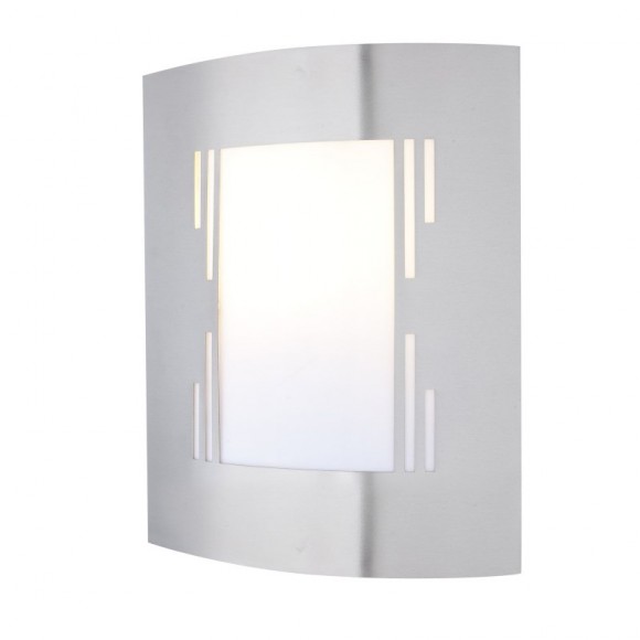 Globo 3156-3 Außenwandleuchte Orlando 1x60W | E27 | IP44 - Edelstahl, opal