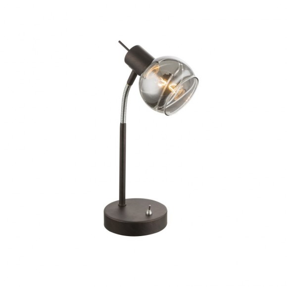Globo 54347-1T Tischlampe Isla 1x4W | E14 LED | 196L | 3000K - inklusive Leuchtmittel, Schwanenhals, bronze