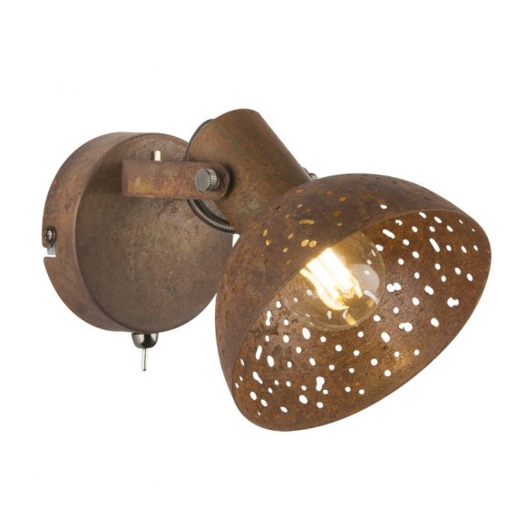 Globo 54652-1 Wandleuchte Celine 1x25W | E14 - Schalter auf dem Körper, rust