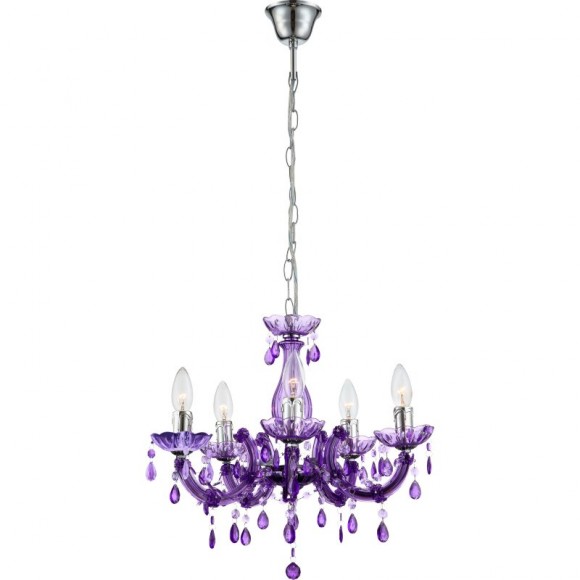 Globo 63115-5 Pendelleuchte Cumbra II 5x40W | E14 - lila
