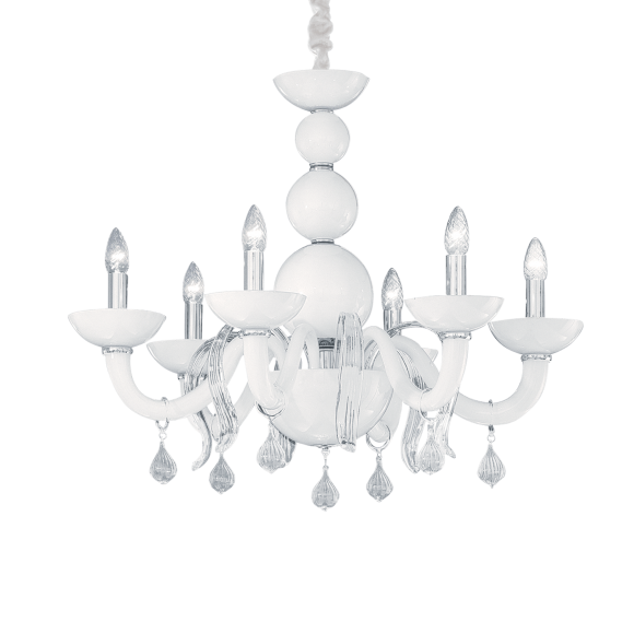 Ideal Lux 022765 Pendelleuchte 6x40W Windsor | E14 - weiß