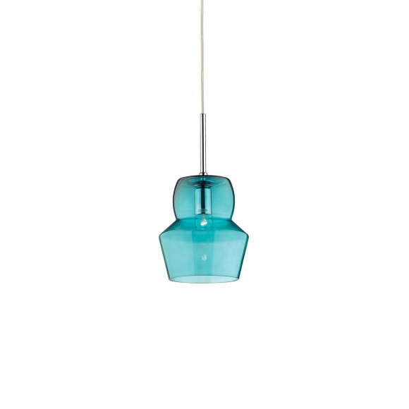 Ideal Lux 036120 Pendelleuchte Zeno Small 1x40W | E14 - azurblau
