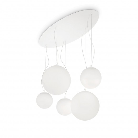 Ideal Lux 043562 Pendelleuchte 5x60W Bianco Mapa | E27 - weiß
