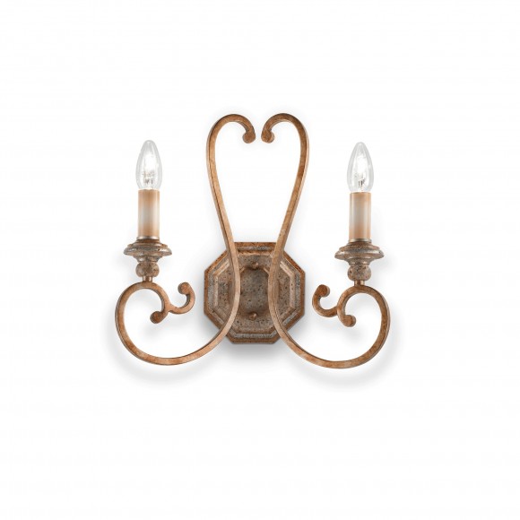 Ideal Lux 088440 Wandleuchte 2x40W Cortina | E14 - rostig