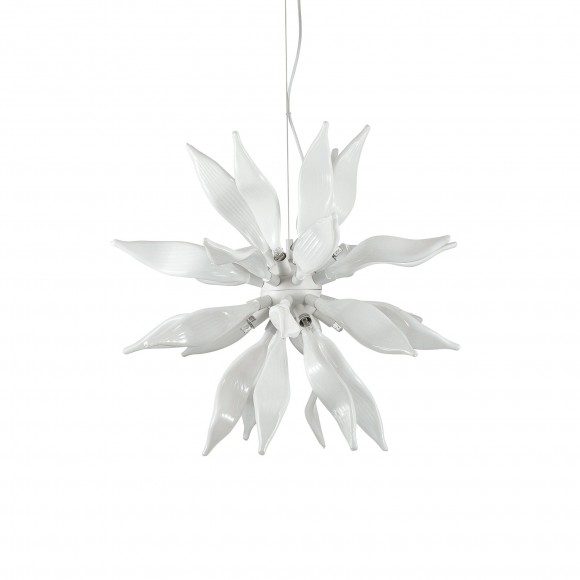 Ideal Lux 111957 Pendelleuchte Leaves Bianco 8x40W | G9 - weiß
