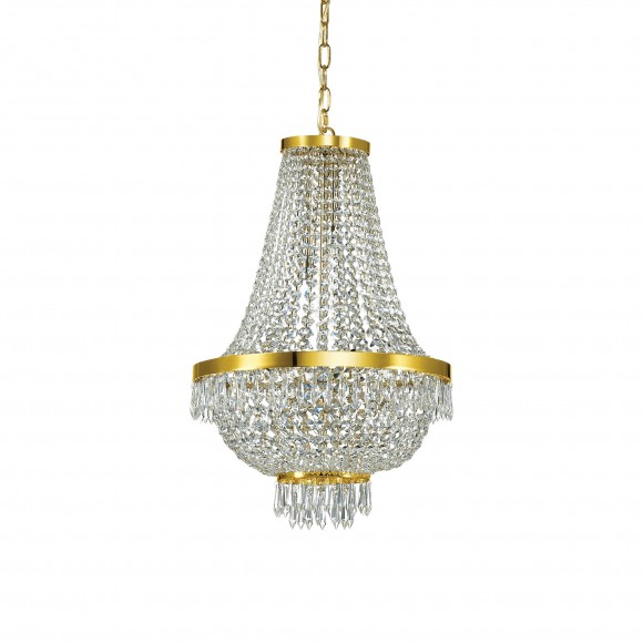 Ideal Lux 114736 Pendelleuchte 9x40W Caesar Oro | G9 - Kristall