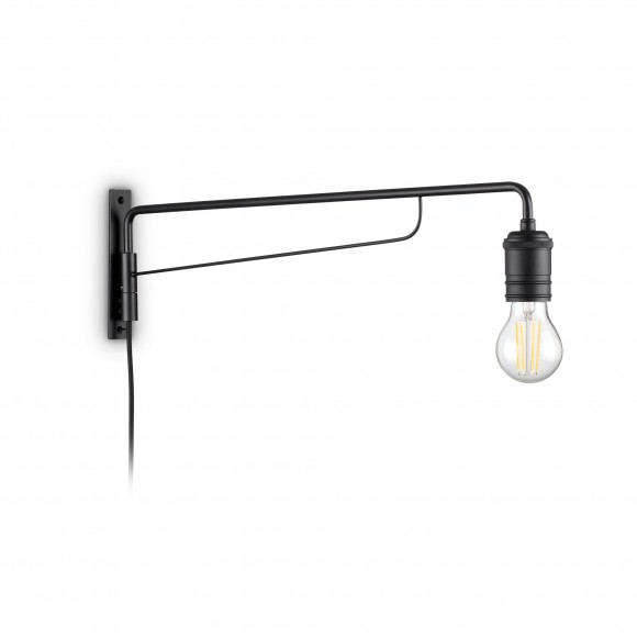 Ideal Lux 242392 Wandleuchte Triumph 1x60W | E27 - schwarz, mit verstellbarem Arm
