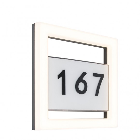 Lutec 5194301118 LED Außenwandleuchte Alice 1x13W | 3000K | IP44 - mit Hausnummer