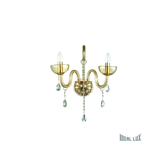 Ideal Lux Wandleuchte Canaletto AP2 Ambra 2x40W E14 - Bernstein