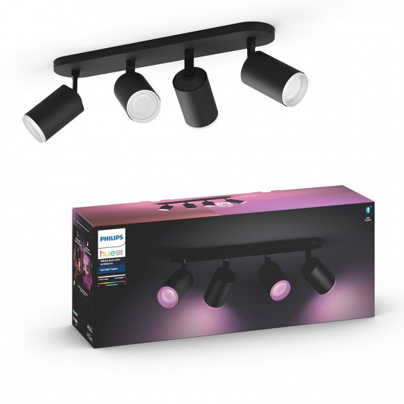 Philips Hue 50634/30/P7 Decken- und Spotleuchte Fugato 4x5,7W | GU10 | 2000-6500K | RGB - Bluetooth, White and Color Ambiance