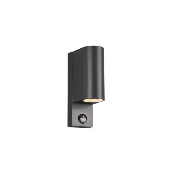Trio 214260242 Außenwandleuchte mit Bewegungsmelder Roya 2x35W | GU10 | IP44 - Anthrazit