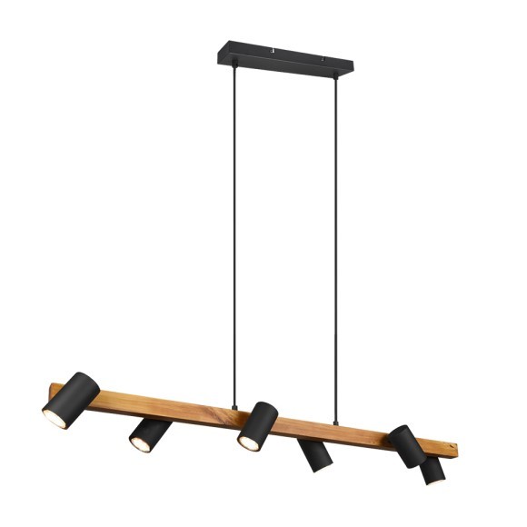 Trio 312490632 Deckenleuchte Marley 6x35W | GU10 - Holz, schwarz