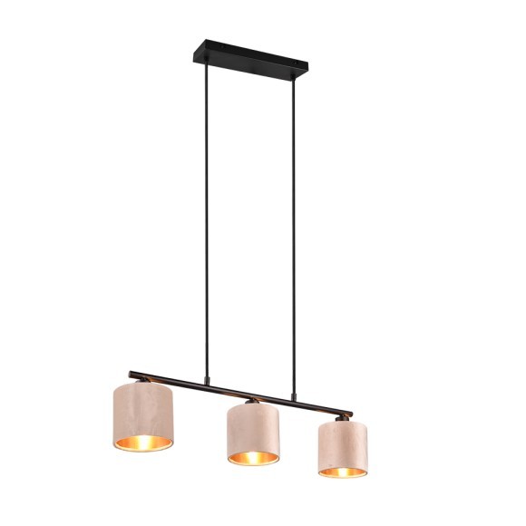 Trio 319000344 Pendelleuchte Julieta 3x40W | E14 | IP20 - schwarz, beige